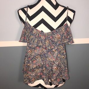 Sheer Floral Print Tank Top